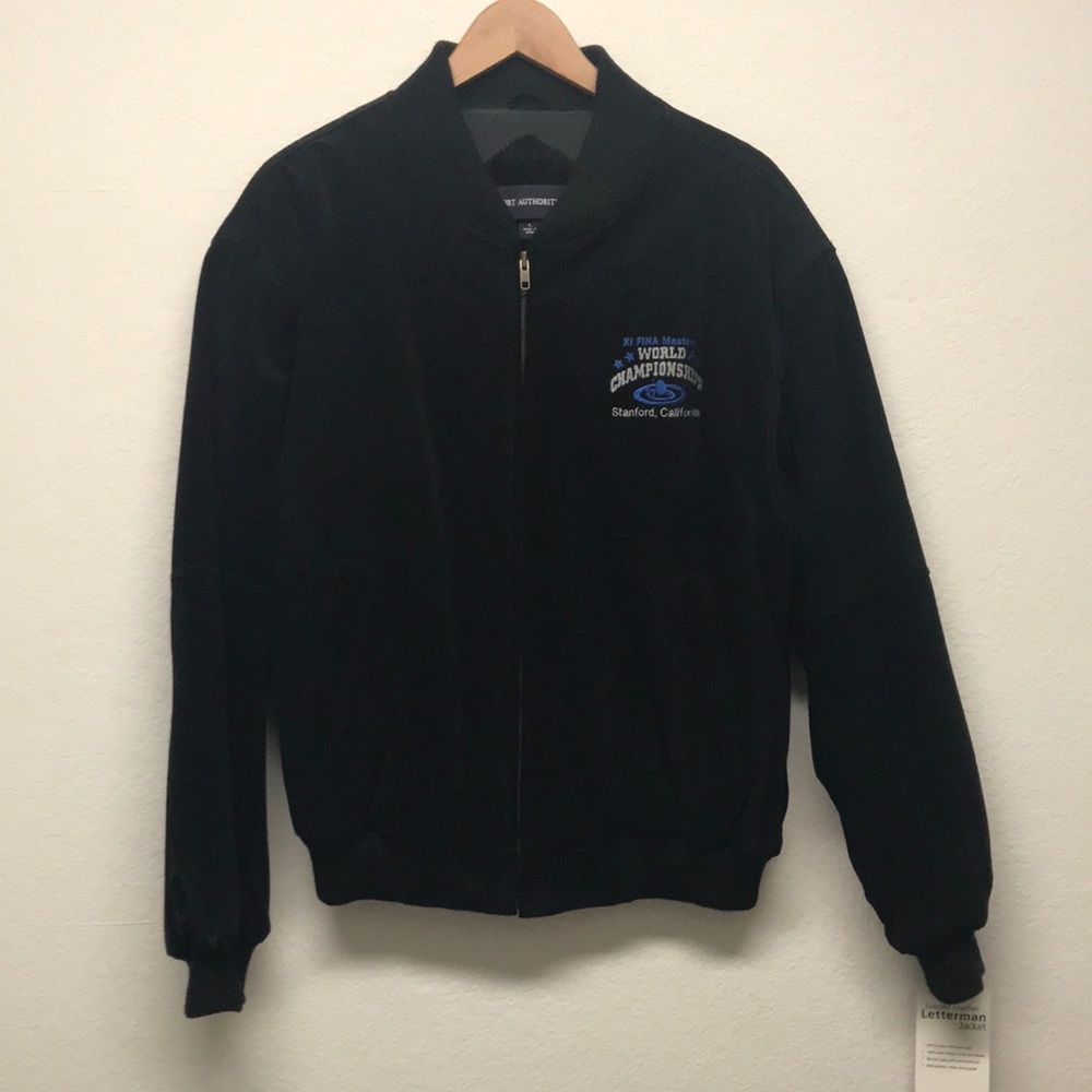 NWT Port Authority Letterman Jacket - Sueded Leather -  Size Large